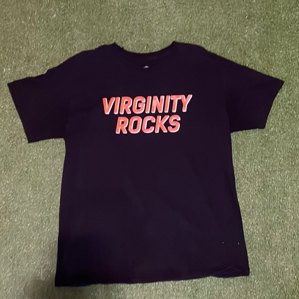 Virginity Rocks tee size large